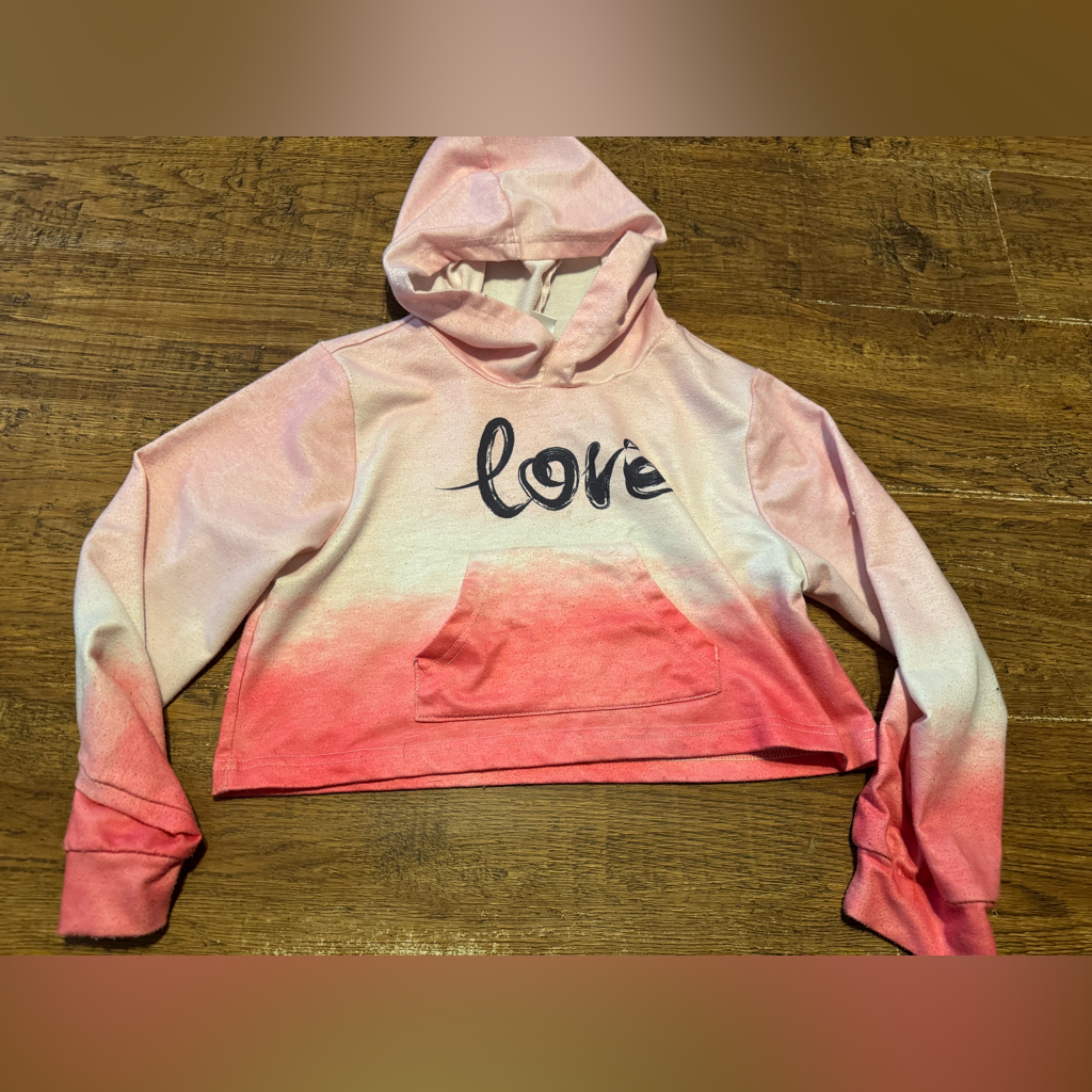 Girls Hoodie 8-10 Tie Dye Love